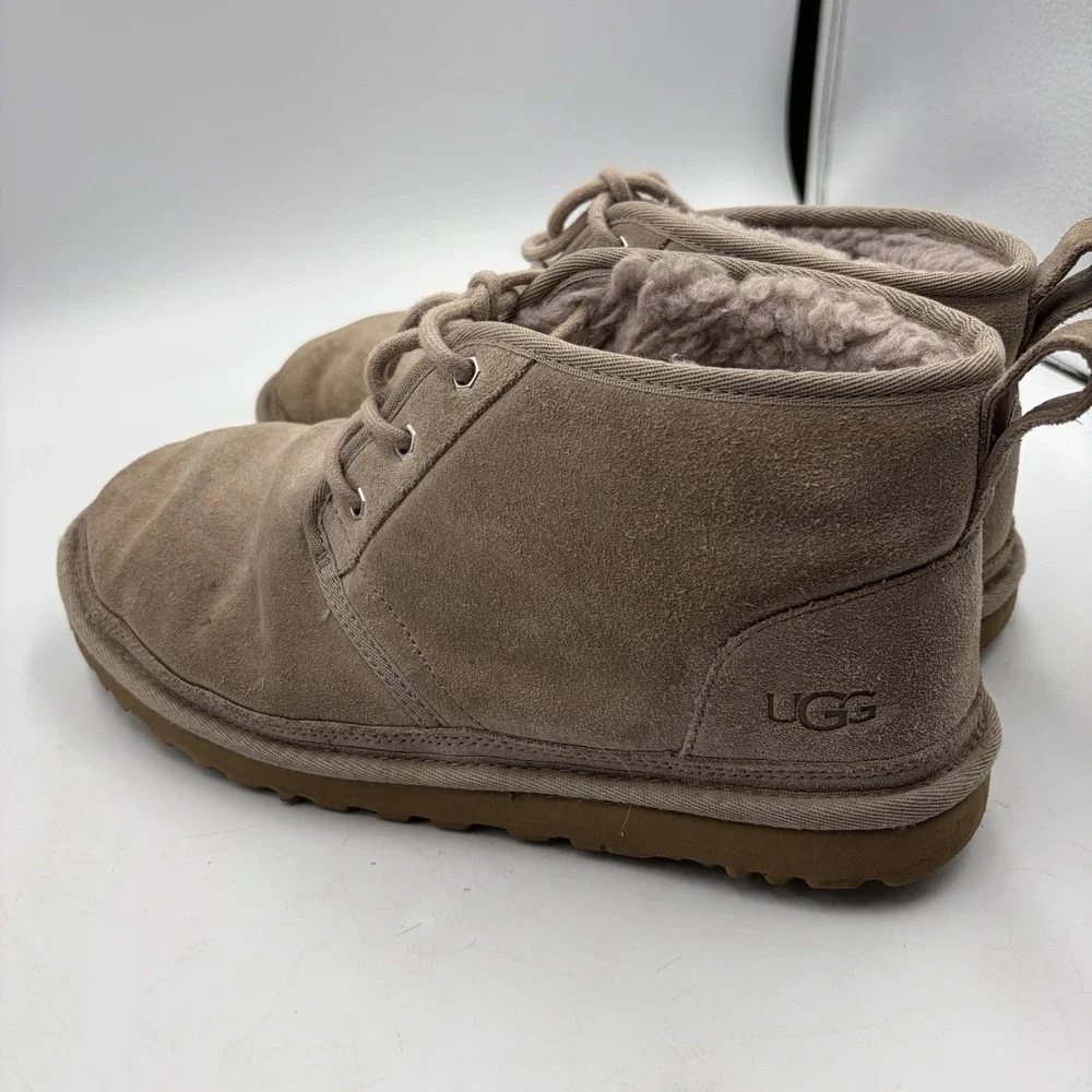 UGG Neumel Boots Beige Tan Suede Sheepskin Chukka Ankle Shoes Men's Size 11